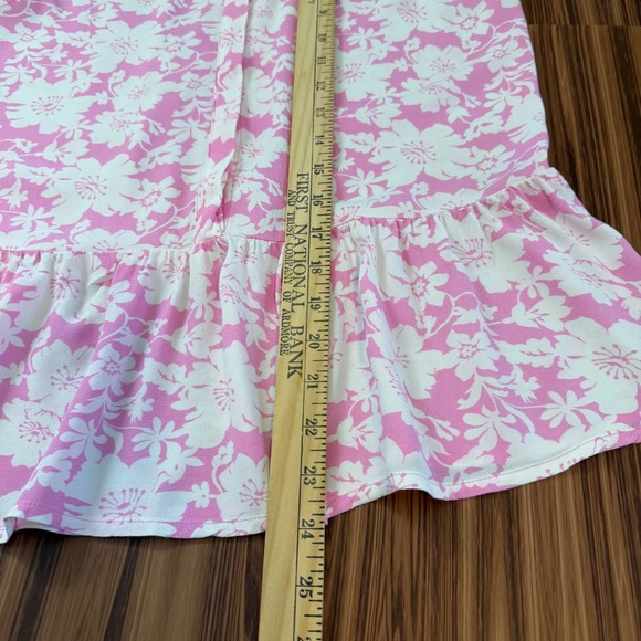 Pink White Floral Sleeveless Peplum Top Sz S Cottagecore Soft Girl Feminine Boho - Picture 3 of 6